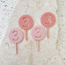 Load image into Gallery viewer, PRE-ORDER: Scallop Birthday Numbers - Cupcake/Food Toppers
