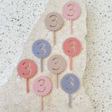 Load image into Gallery viewer, PRE-ORDER: Scallop Birthday Numbers - Cupcake/Food Toppers
